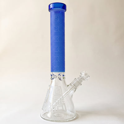 15" Half Color Sandblast Neck Elephant Joint Beaker, light background