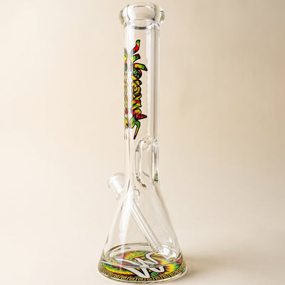 15" Monark Tye Dye Decal Thick Base Beaker, light background