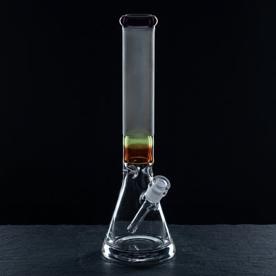 16" Encore Two-Tone Thick Base Beaker on dark slate surface - Oil Slick Pad