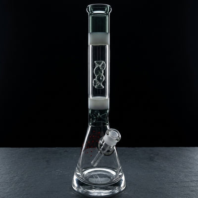 17'' Encore 7mm Thick Two-Tone Constellation Thick Base Beaker (one off) on dark slate surface - Oil Slick Pad