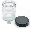 18 oz Child - Resistant Glass Jars (24 Pack) – Airtight, Odor - Proof Cannabis Packaging with Black Lids - Oil Slick