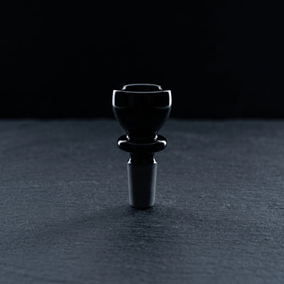 2" 14mm Black Color Lip Flower Bowl on dark slate surface - Oil Slick Pad