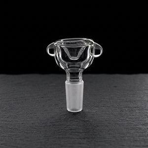 2″ 14mm Clear Bubble Flower Bowl on dark slate surface - Oil Slick Pad