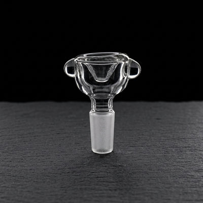 2″ 14mm Clear Bubble Flower Bowl on dark slate surface - Oil Slick Pad