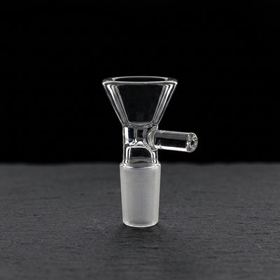 2" 14mm Clear Flower Bowl on dark slate surface - Oil Slick Pad