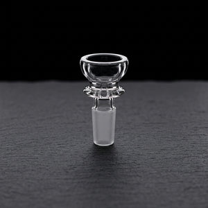 2″ 14mm Clear Maria Flower Bowl on dark slate surface - Oil Slick Pad