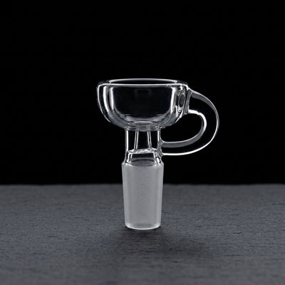 2" 14mm Clear Thick Cup Flower Bowl on dark slate surface - Oil Slick Pad