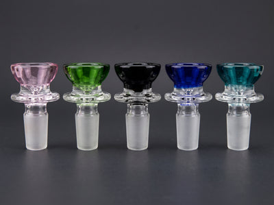 2" 14mm Color Flower Bowl w/ Maria in Pink, Green, Black, Blue and Teal