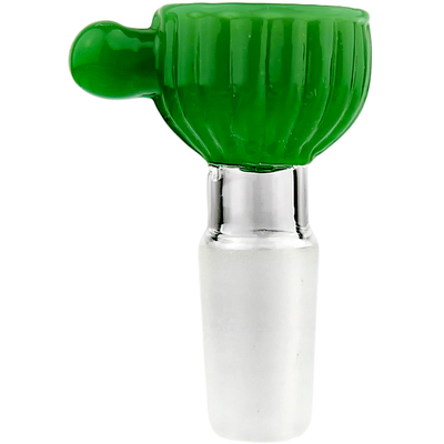 2 inch 14mm scalloped flower bowl, green
