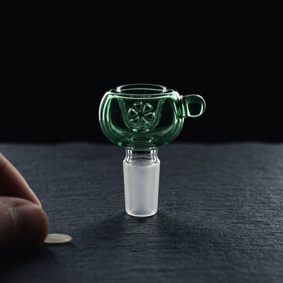 2" 14mm Color Screen Flower Bowl on dark slate surface - Oil Slick Pad