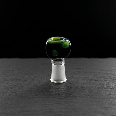 2" 14mm Female Black & Slyme Triangle Bowl on dark slate surface - Oil Slick Pad