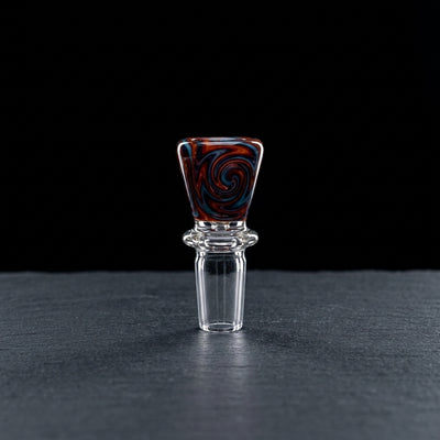 2" 14mm Peaselburg Flower Bowl on dark slate surface - Oil Slick Pad