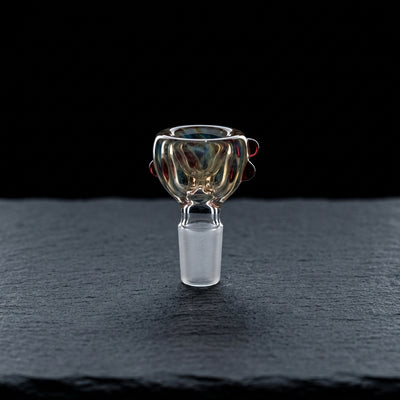 2″ 18mm Element Color and Fume Flower Bowl – Made in USA on dark slate surface - Oil Slick Pad