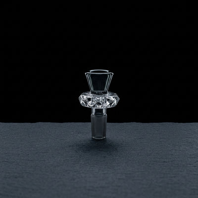 2.5" 14mm Color Facet Ring Pop Flower Bowl on dark slate surface - Oil Slick Pad