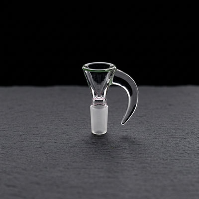 2.5" 14mm Color Lip Horn Flower Bowl on dark slate surface - Oil Slick Pad