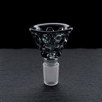 2.5" 14mm Dimple Big Flower Bowl on dark slate surface - Oil Slick Pad