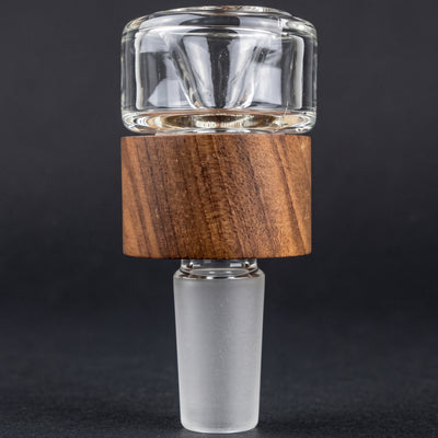 2.5" 14mm Glass & Wood Flower Bowl