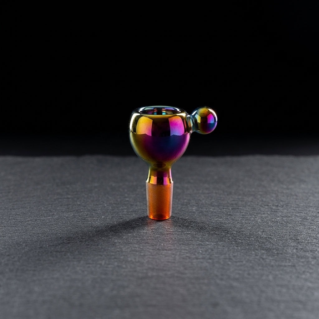 2.5" 14mm Iridescent Flower Bowl w/ Orb Handle