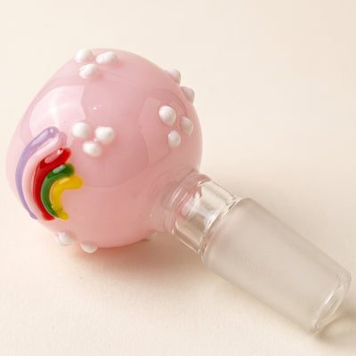 2.5" 14mm Rainbow in the Clouds Flower Bowl, light background
