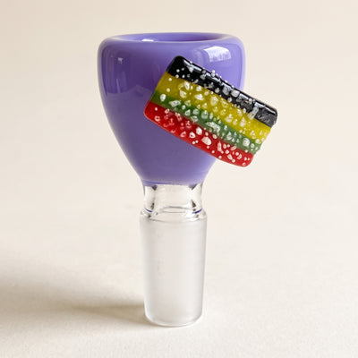 2.5" 14mm Rainbow Stripe Candy Flower Bowl, light background