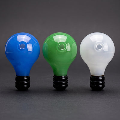 2.5" Color Light Bulb Orb Carb Cap in Blue, Green and White
