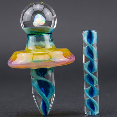 2.5" Color Ribbon w/ Opal Slurper Carb Cap Set w/ Pillar
