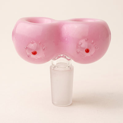 2" Boobies Double Flower Bowl, light background