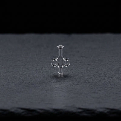 2″ Clear Heavywall Ball Carb Cap on dark slate surface - Oil Slick Pad