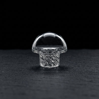 2" Clear Orb Mini Spinner Carb Cap on dark slate surface - Oil Slick Pad