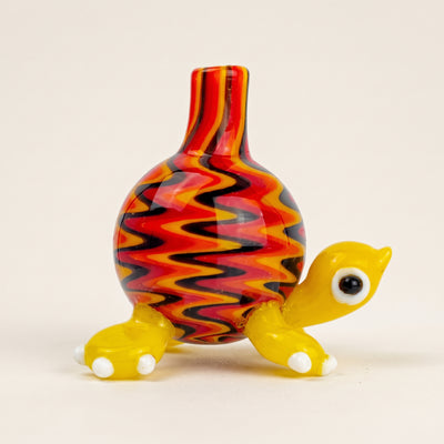 2" Cute Little Turtle w/ Wigwag Shell Carb Cap, light background
