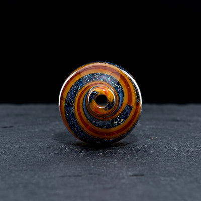 2" Dichro Spiral Bubble Carb Cap on dark slate surface - Oil Slick Pad