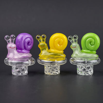 2" Snail Spinner Carb Cap in Blue, Yellow and Green