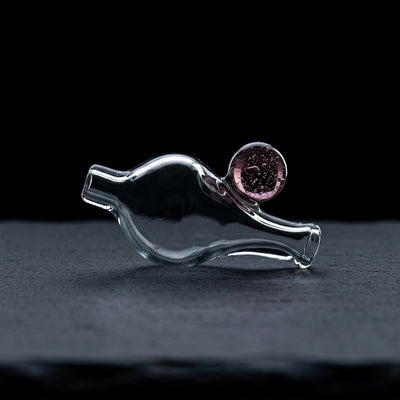 2″ Teardrop Orb W/ Cfl Dot Carb Cap on dark slate surface - Oil Slick Pad