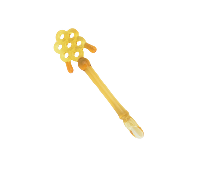 6" Glass Honeycomb Scoop Dab Tool - close-up view