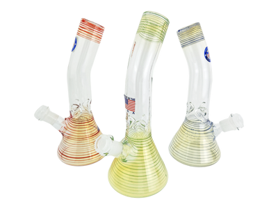 10″ U&M COLOR WRAP FUME BENT NECK BEAKER – MADE IN USA
