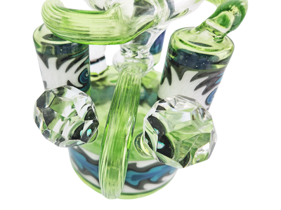 9″ 710 SCI GLASS WIGWAG TRIPLE CAN RECYCLER