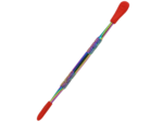 5″ IRIDESCENT STAINLESS STEEL DAB TOOL W/ SILICONE TIPS