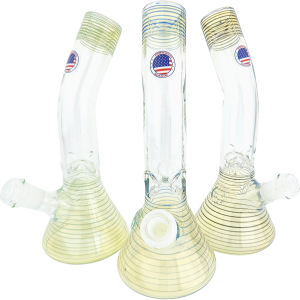 10″ U&M COLOR WRAP FUME BENT NECK BEAKER – MADE IN USA