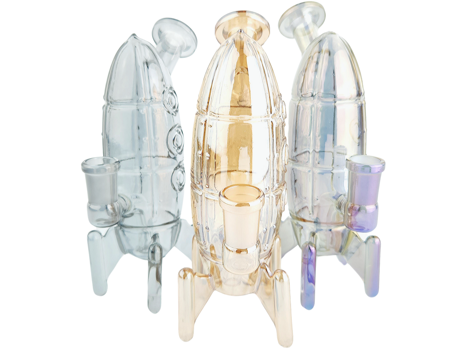 7″ IRIDESCENT SCULPTED ROCKET RIG