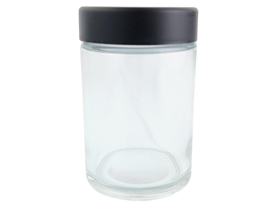 5 OZ GLASS JAR W/ BLACK CR LID