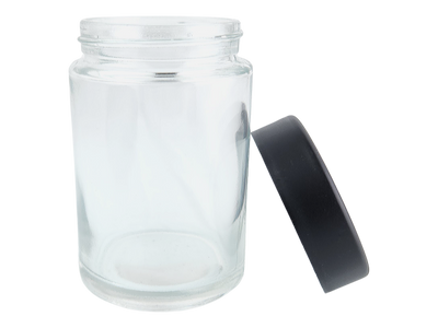 5 OZ GLASS JAR W/ BLACK CR LID