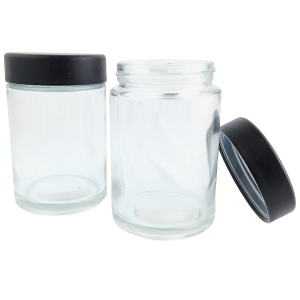 5 OZ GLASS JAR W/ BLACK CR LID
