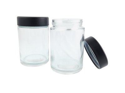 5 OZ GLASS JAR W/ BLACK CR LID