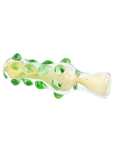 3″ Thick Fume Green Dot Chillum - detail view