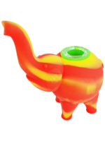4.5″ Silicone Elephant Pipe w/ Glass Flower Bowl – $5.00