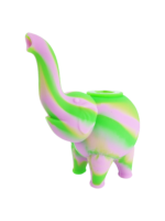 4.5″ Silicone Elephant Pipe w/ Glass Flower Bowl – $5.00