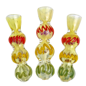 3.5″ FUME RASTA CANE TRIPLE BULB CHILLUM