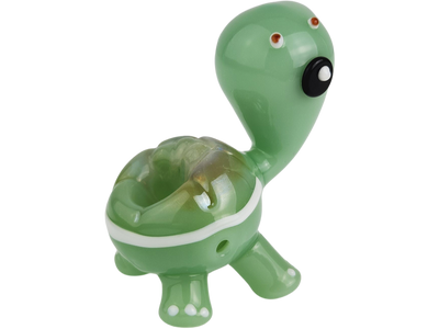 3.5" Sculpted Turtle w/ Color Shell Hand Pipe - alternate angle