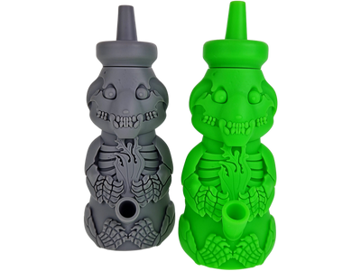 8″ SILICONE HONEY BEAR SKELETON BONG (ONE OFF)