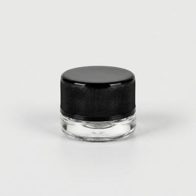 5ml Glass Jar- Heavy Bottom Child Resistant Jar with Black Lids